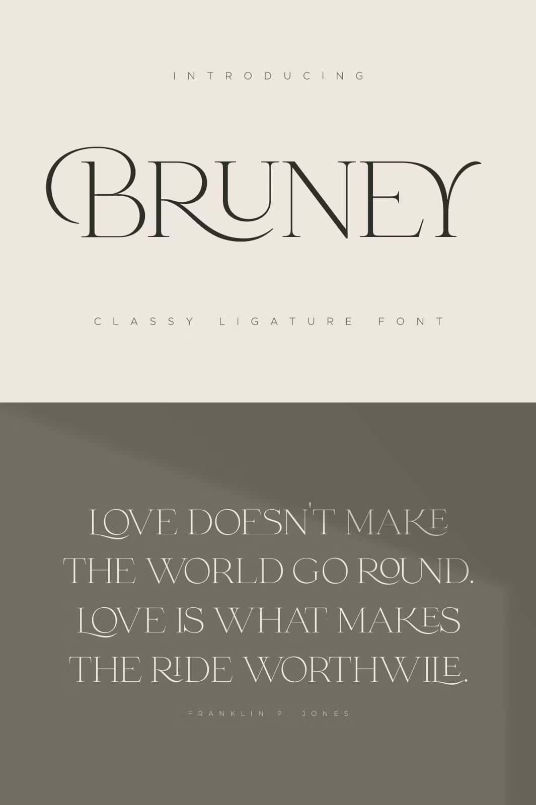 Bruney — Classy Ligature Font