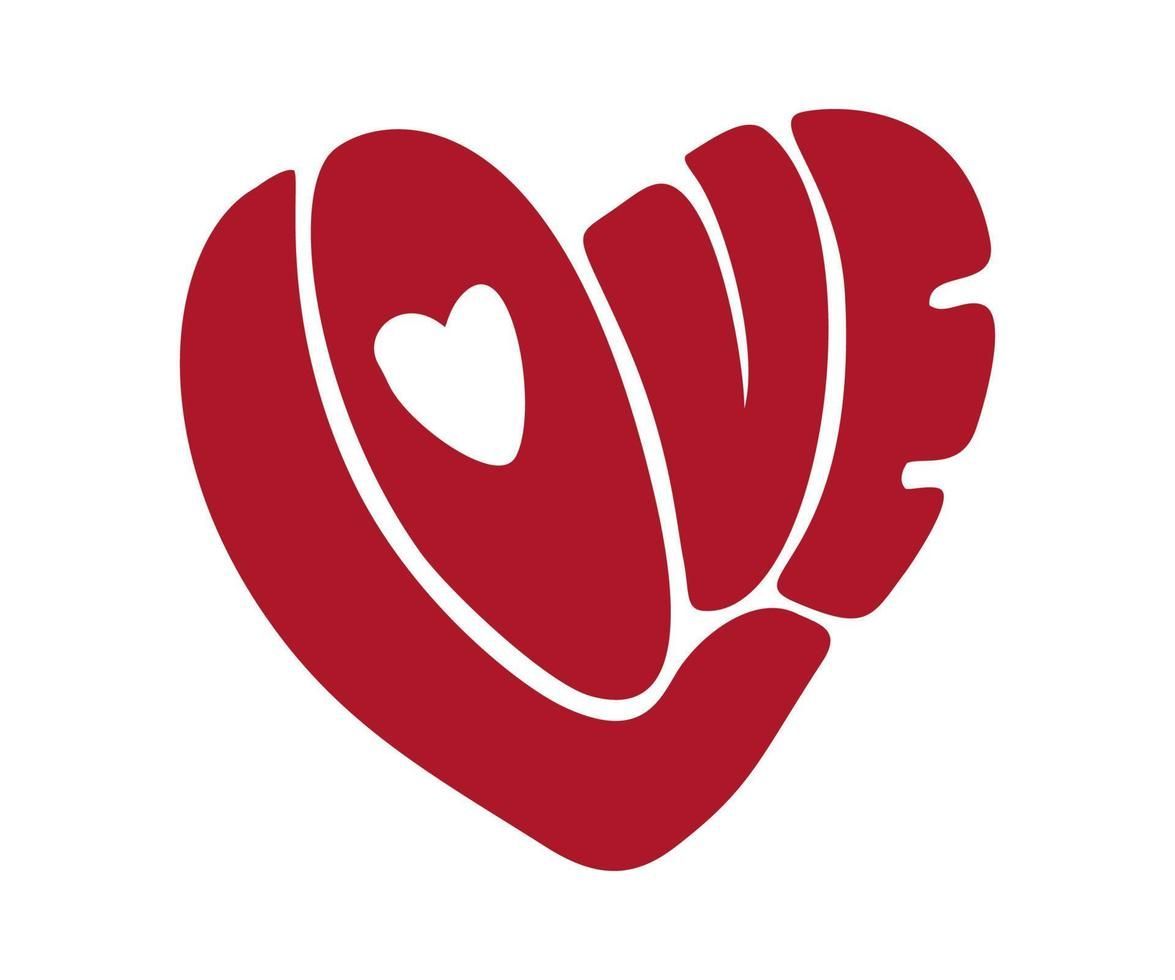 Download Love word lettering in form of heart. Vector Valentine day romantic