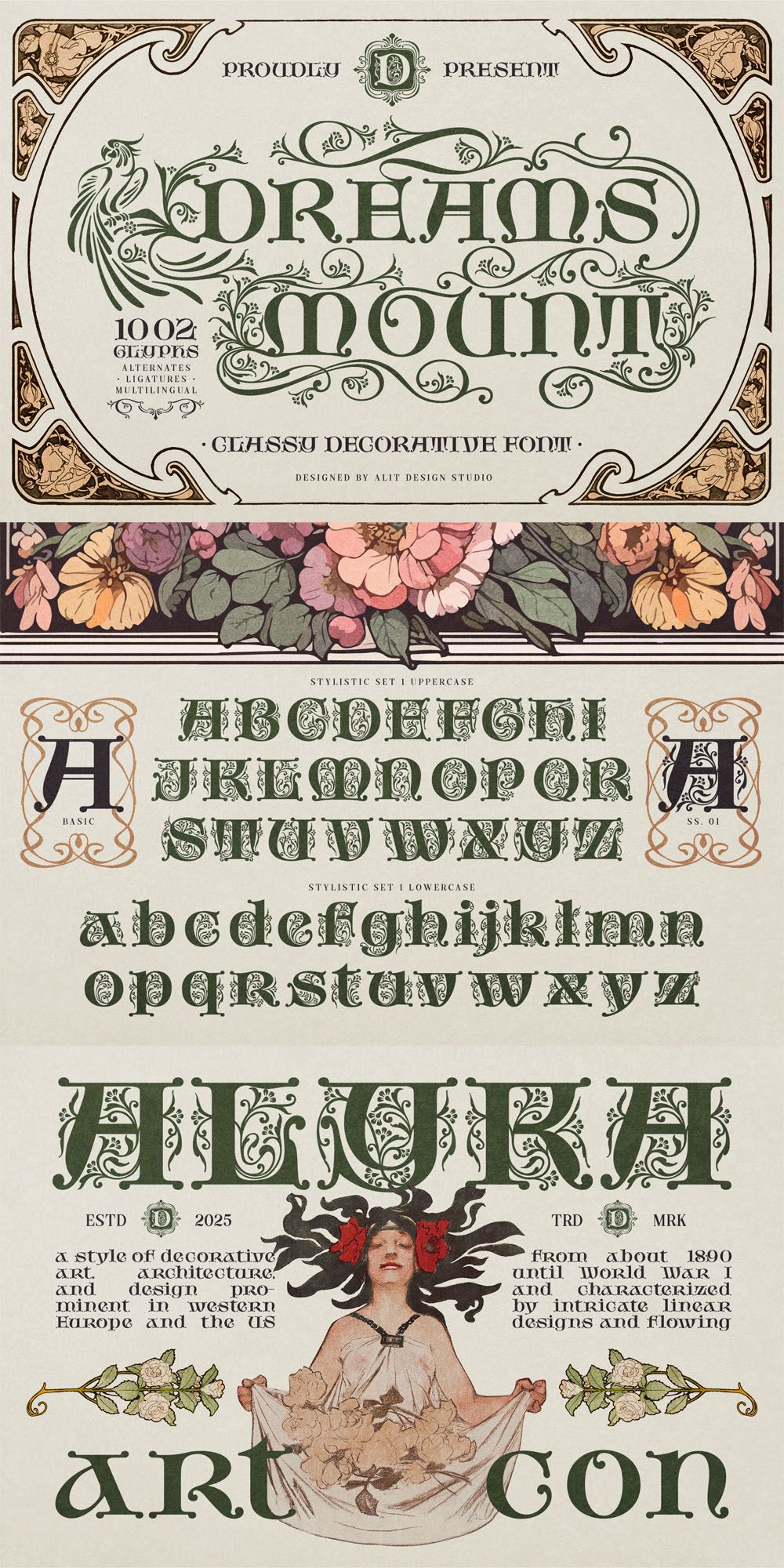 Dreams Mount Typeface: Weave Magic and Artistry into Every Word