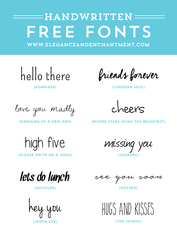 Free Handwritten Fonts