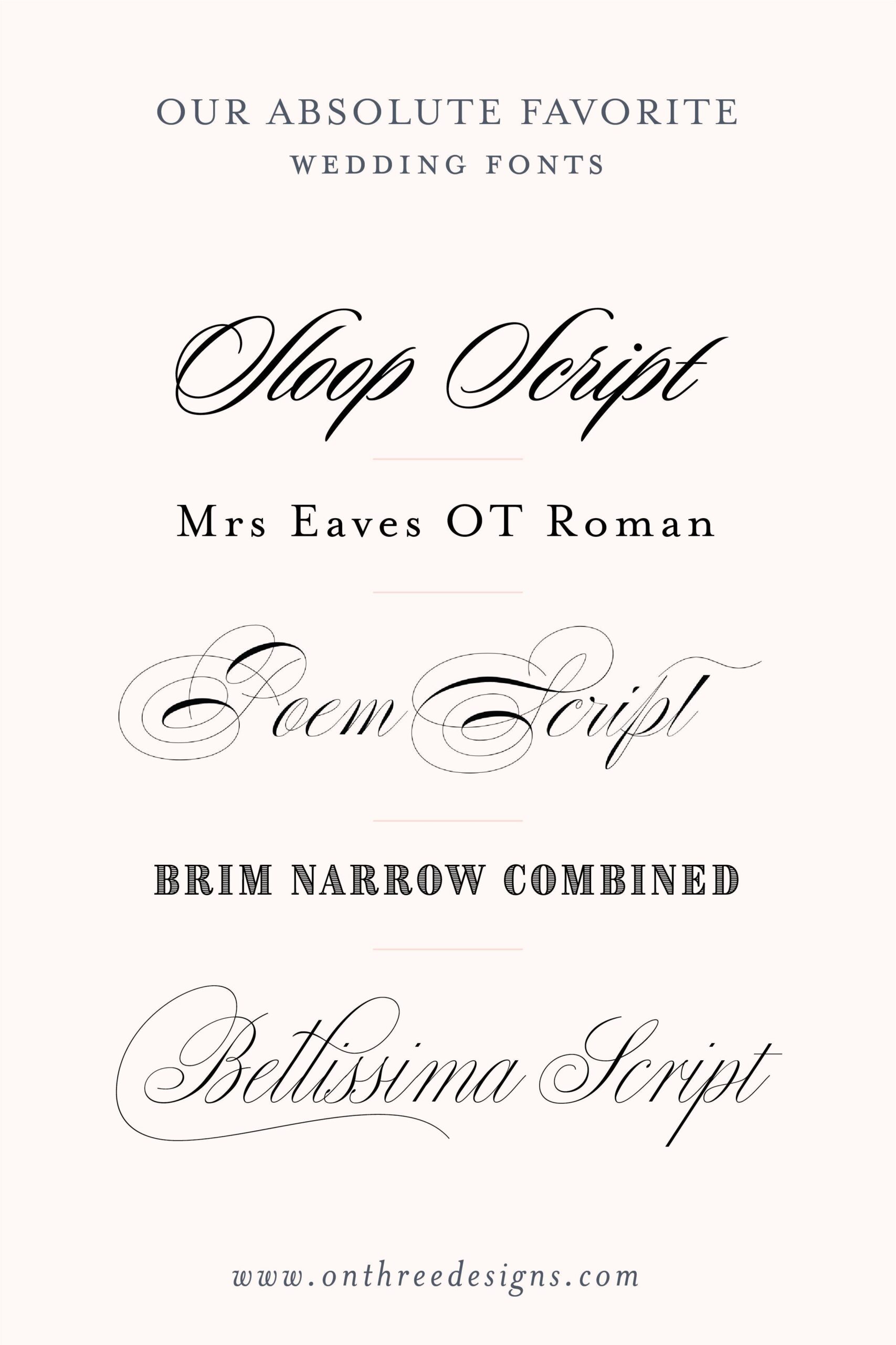 Timeless Wedding Typefaces