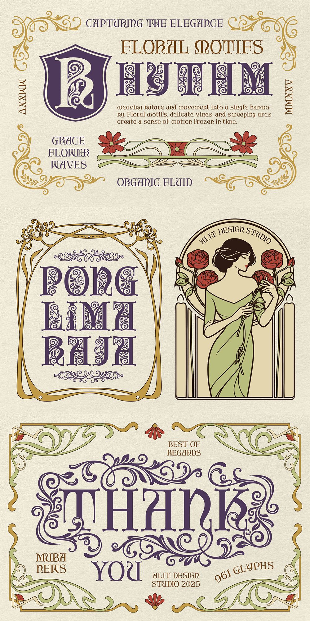 Muba News Typeface: An Elegant Art Nouveau Journey