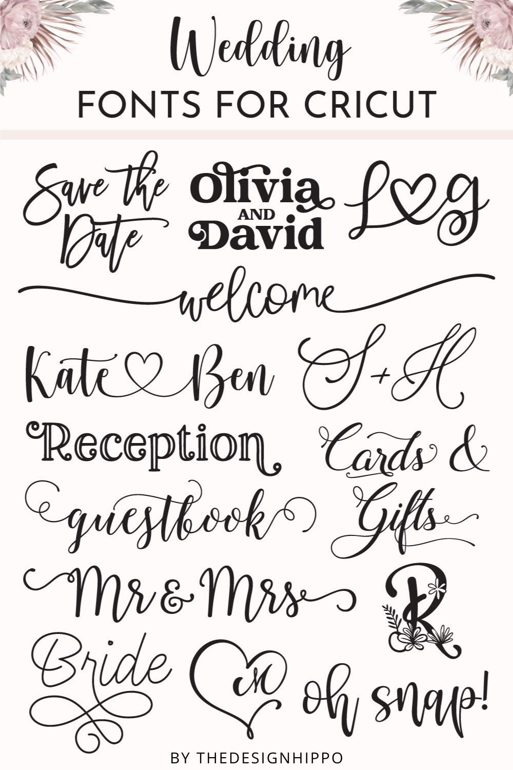 24 Best Cricut Wedding Fonts for Invitations, Signs & More