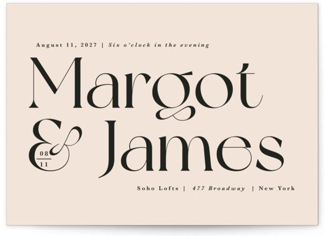Elegant Pink Soho Wedding Invitations
