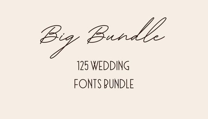 Biggest Wedding Fonts Package for Crafting