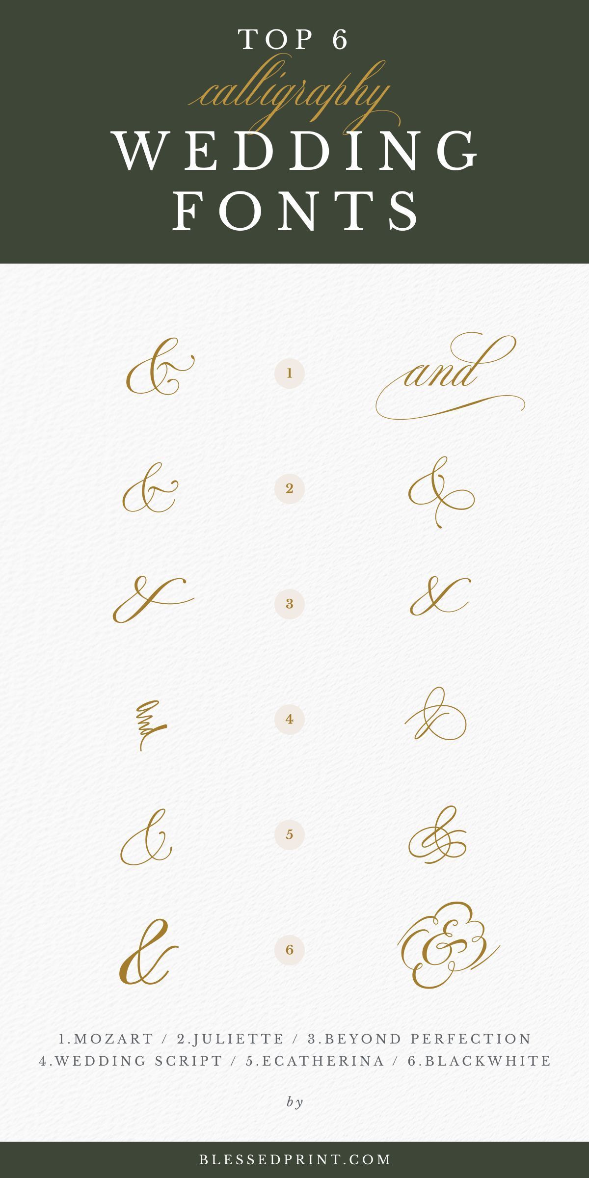 Top 6 Calligraphy Fonts for Wedding Invitations
