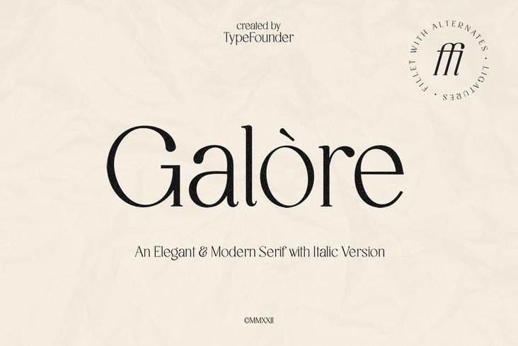 Galore Elegant Modern Serif a Serif Font by TypeFounder