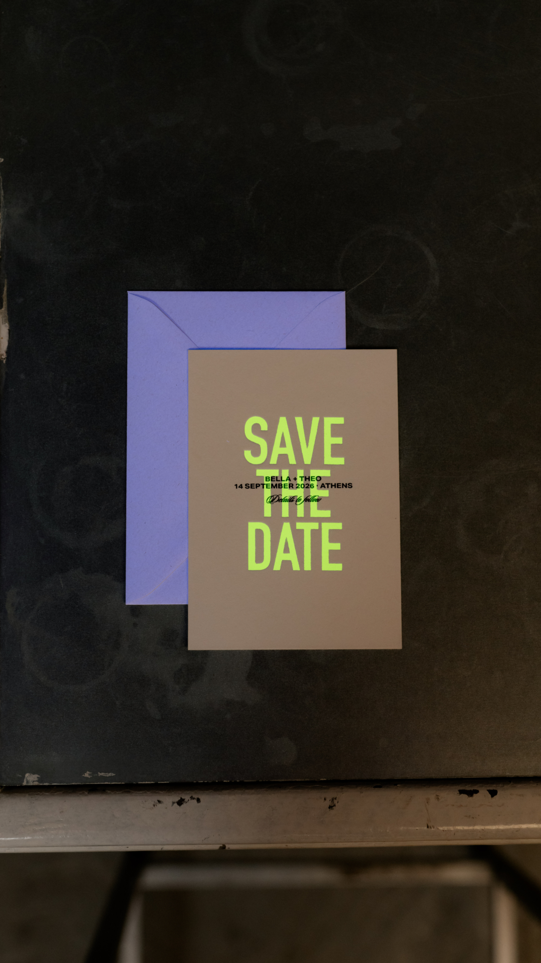 Save the date aus der Kollektion „Neonée“ – Studio Vanhart