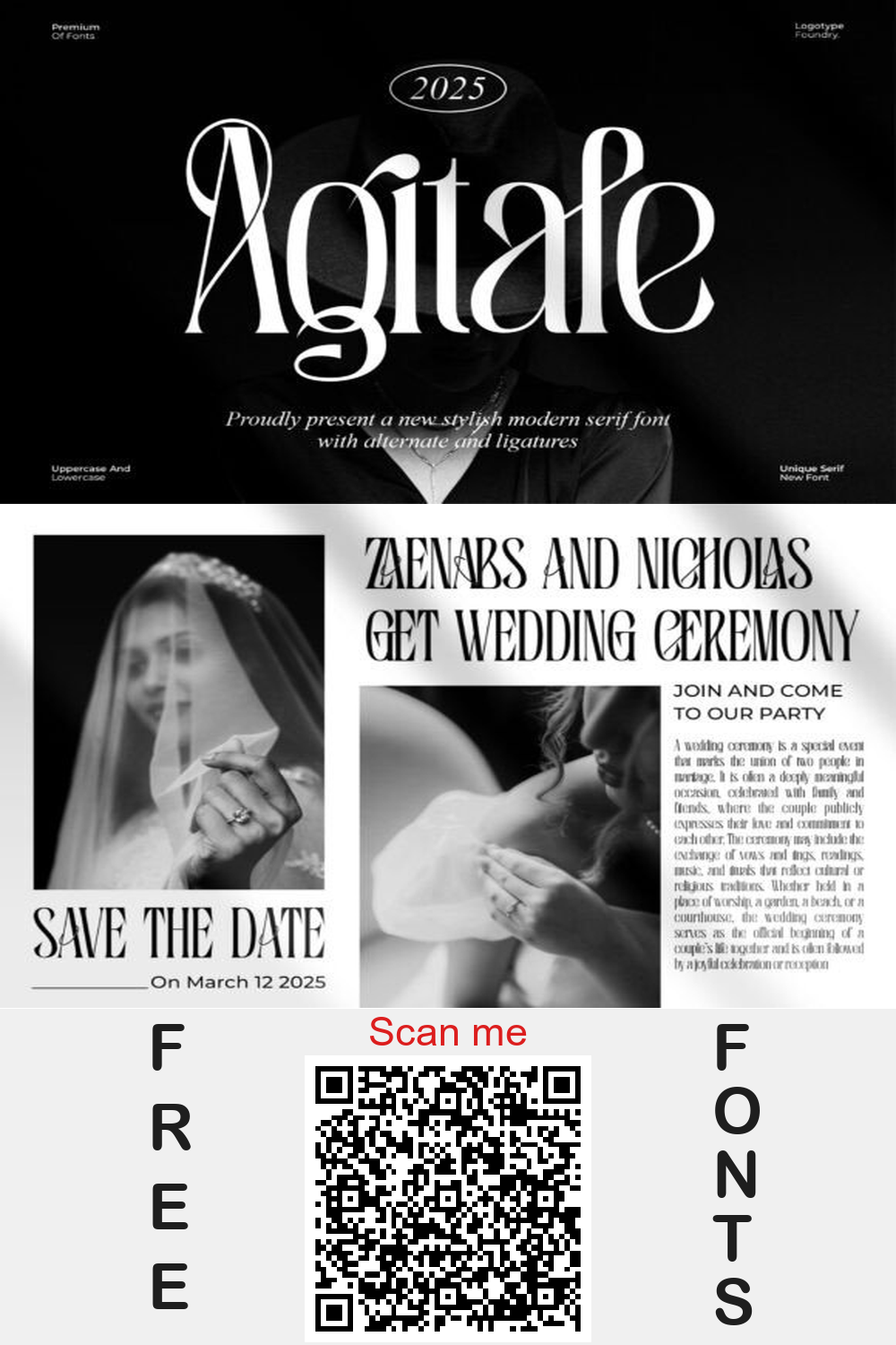 Agitafe Font: Elegant Serif for Wedding Designs & Modern Typography