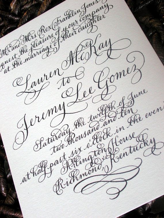 Calligraphy Wedding Invitations Love No. 19