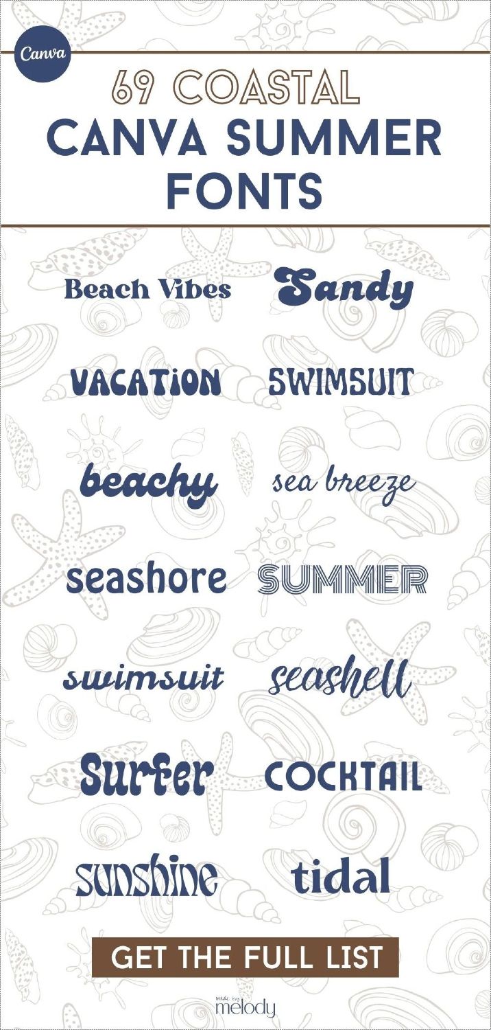 69 Coastal Canva Summer Fonts: Canva Layout Ideas