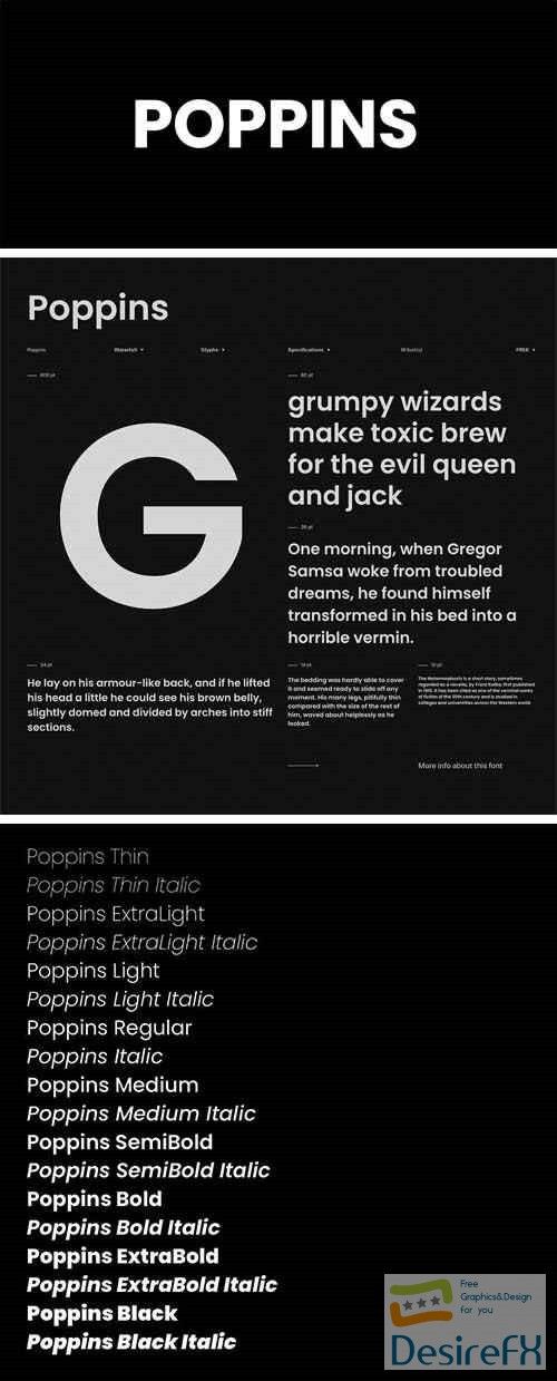Download Poppins Font Family — DesireFX.COM