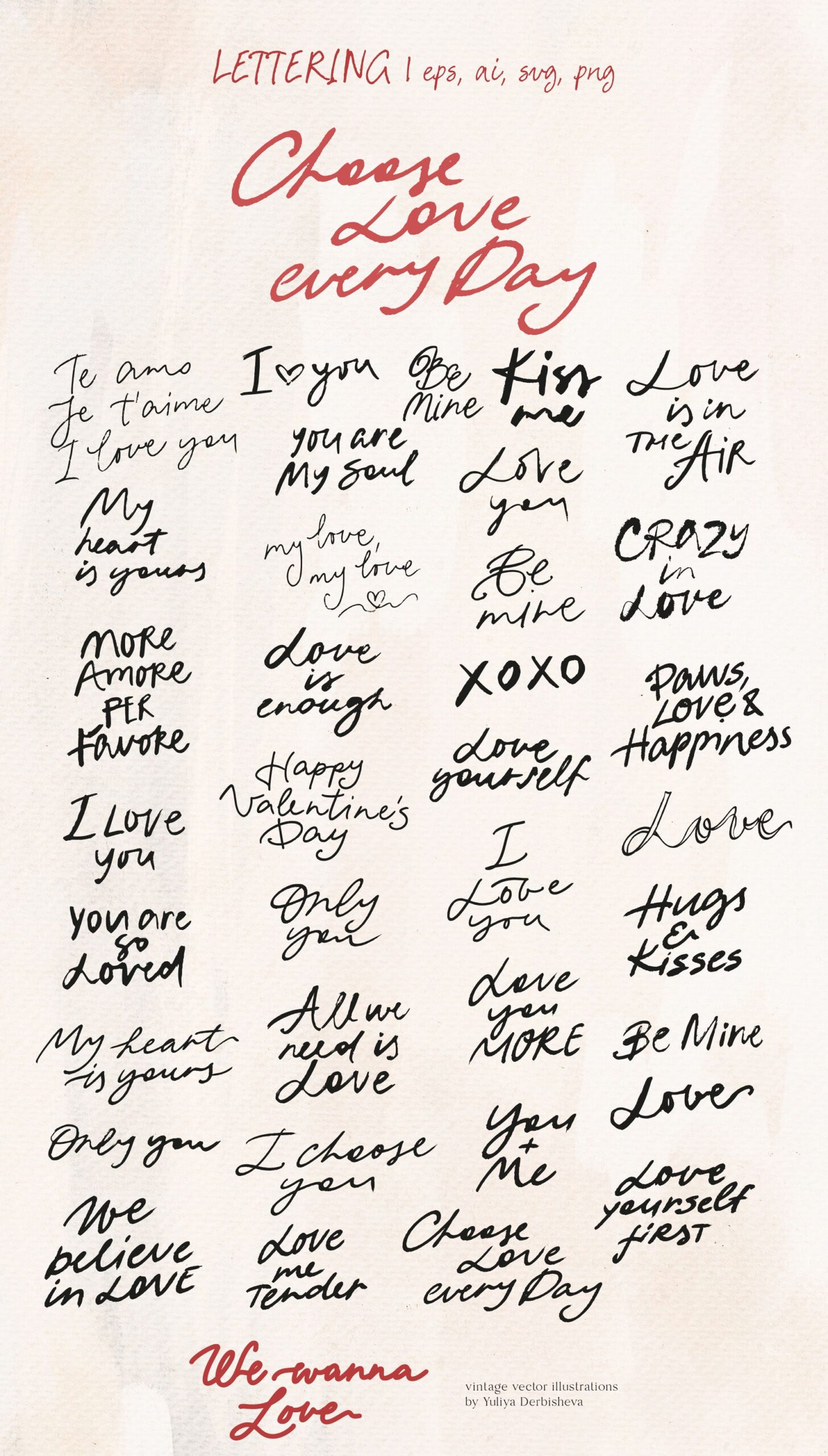 Vintage Love Story Vectors — Cupids, Hearts & Posters