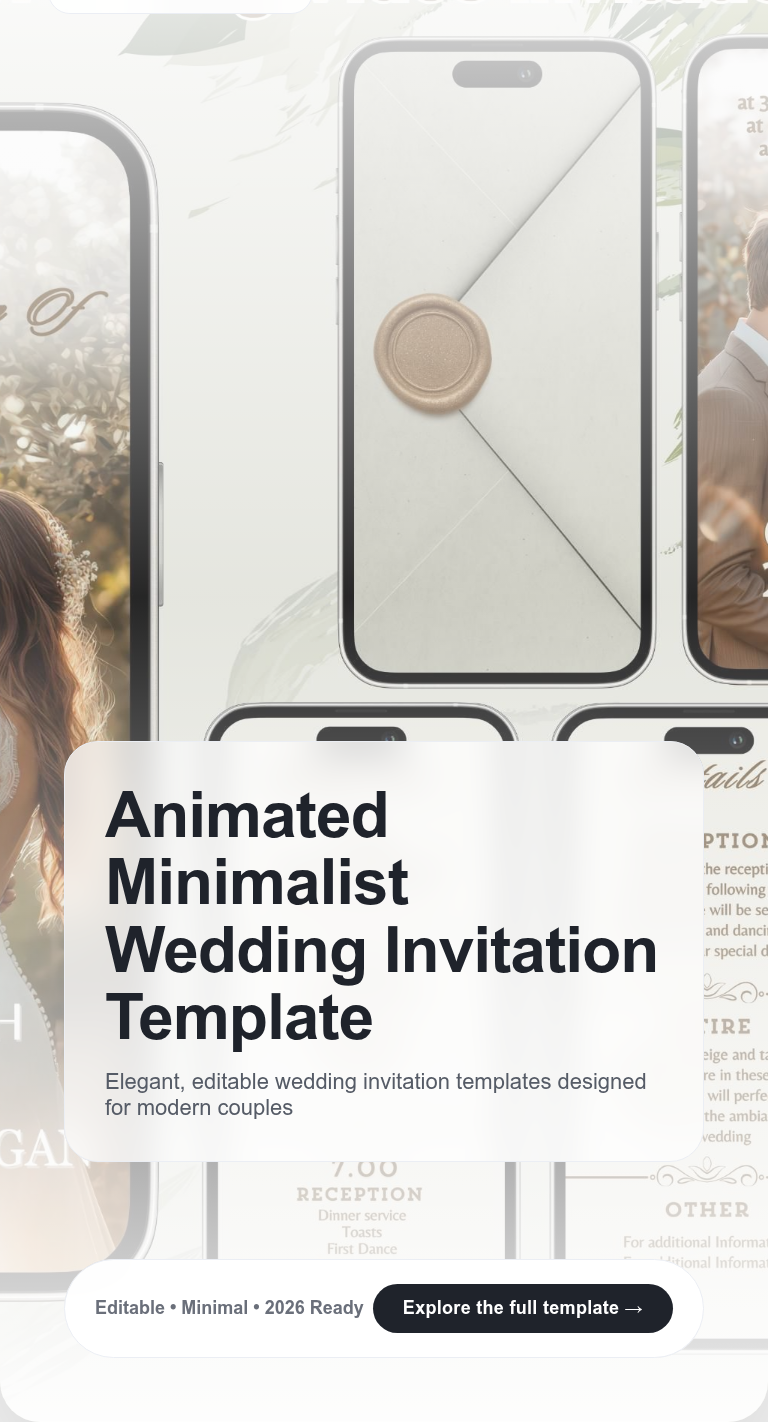 Animated Minimalist Wedding Invitation Template