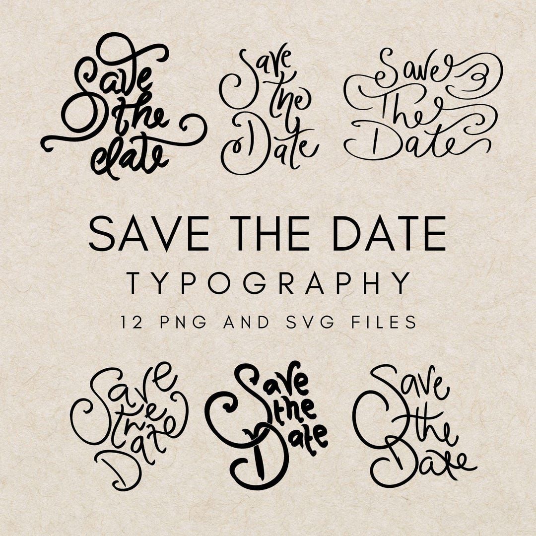 Quirky Save the Date Typography, Bespoke Wedding Handwritten Text, Cute Script Font Design, Wedding Stationery, Scrapbooking SVG, Cricut Cut — Etsy