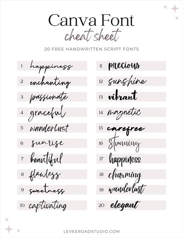 Best Free Script Fonts on Canva (Part 2)