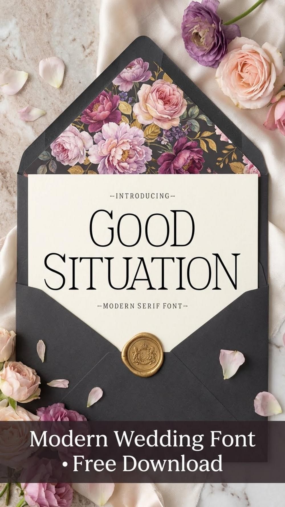 Elegant Wedding Invitation Font — Good Situation Serif