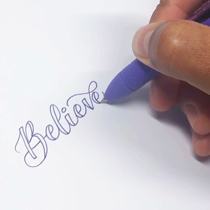 Believe | faux calligraphy practice video by @VialDesigns on Instagram
