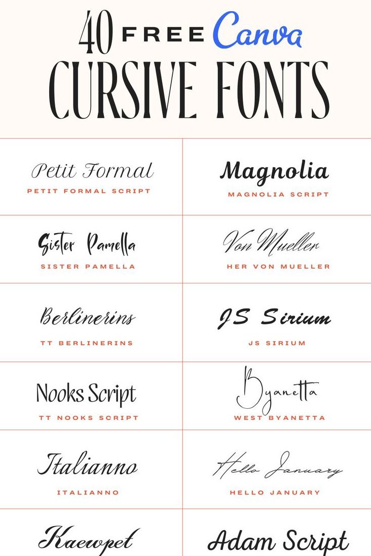 Free Canva Cursive Script Fonts for Designing Winning Projects