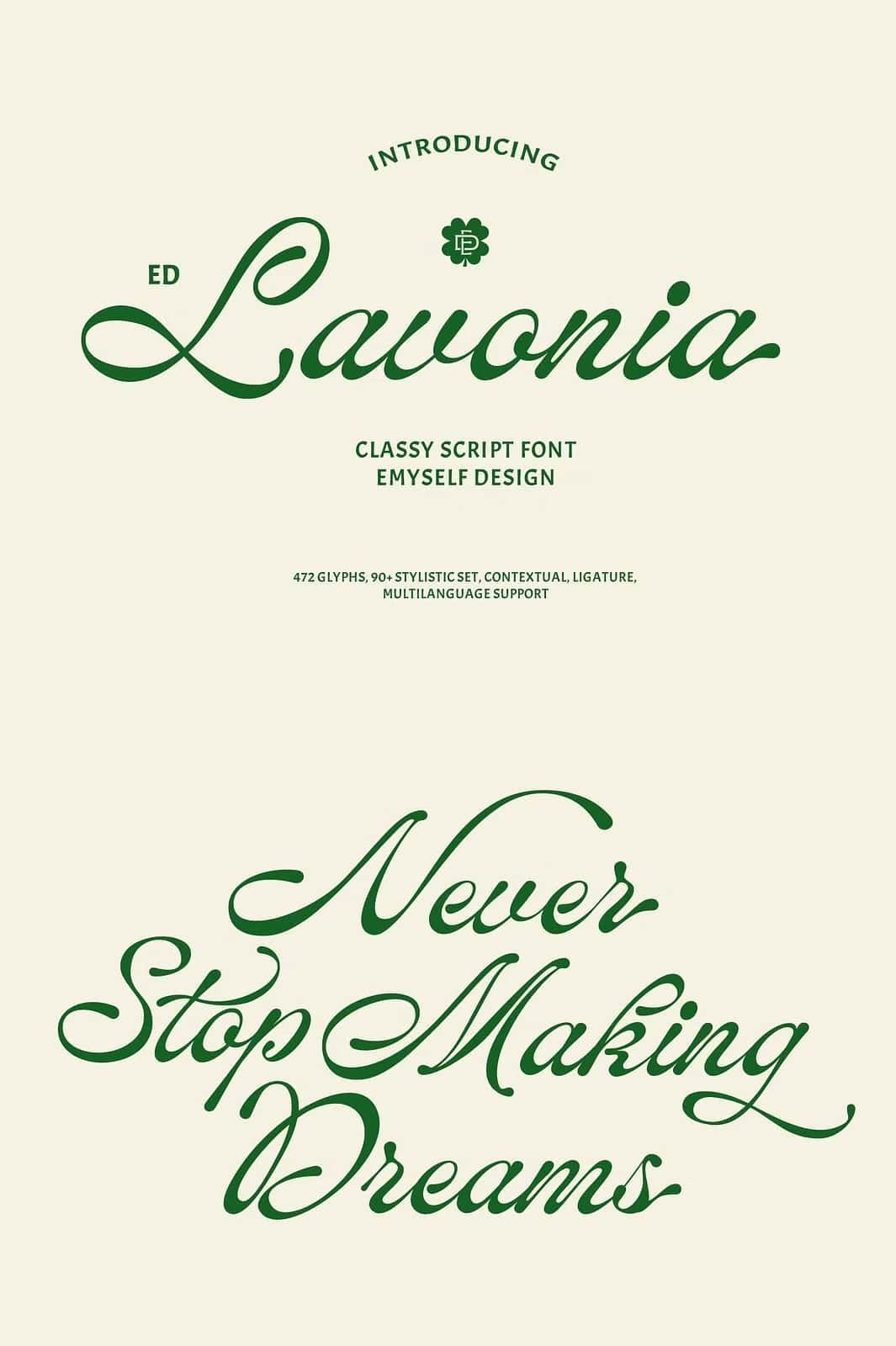 ED Lavonia — Classy Script — Leasted — Graphics Template Resources