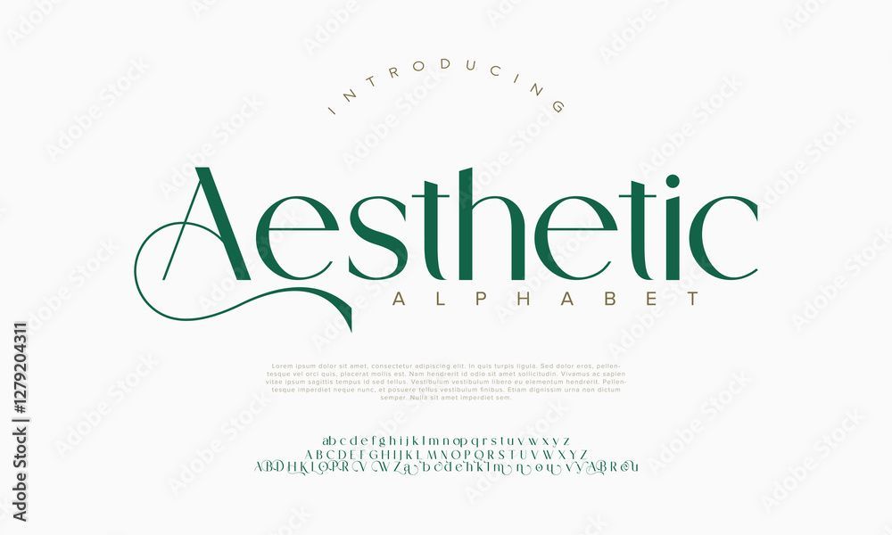 Classy elegant font, vintage type or luxury premium typeface, vector English