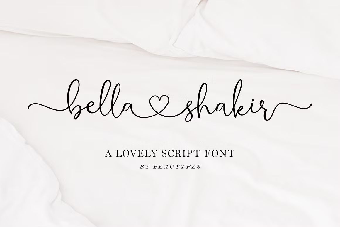 Bella Shakir | a lovely script font — HEART FONTS
