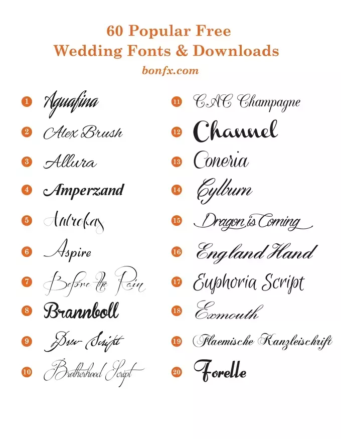 Free Wedding Fonts for Beautiful Invitations