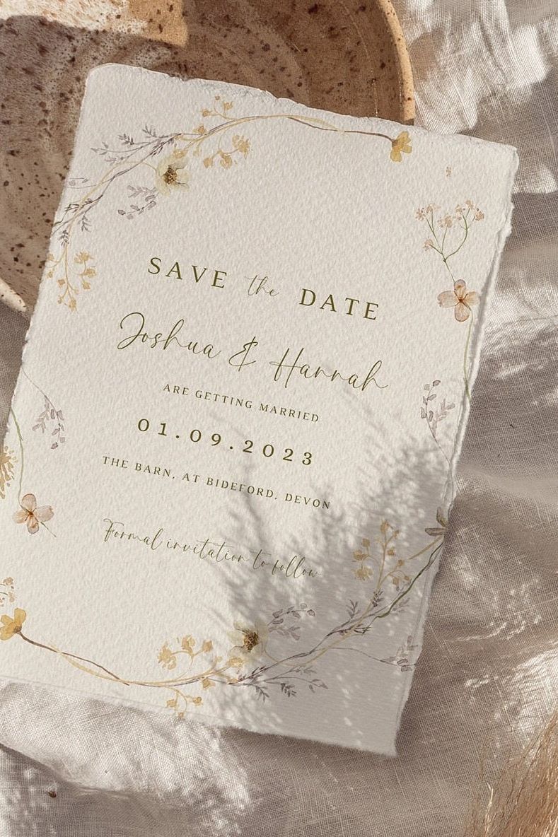 Fairy Tale Watercolour Boho Wildflower Save the Date