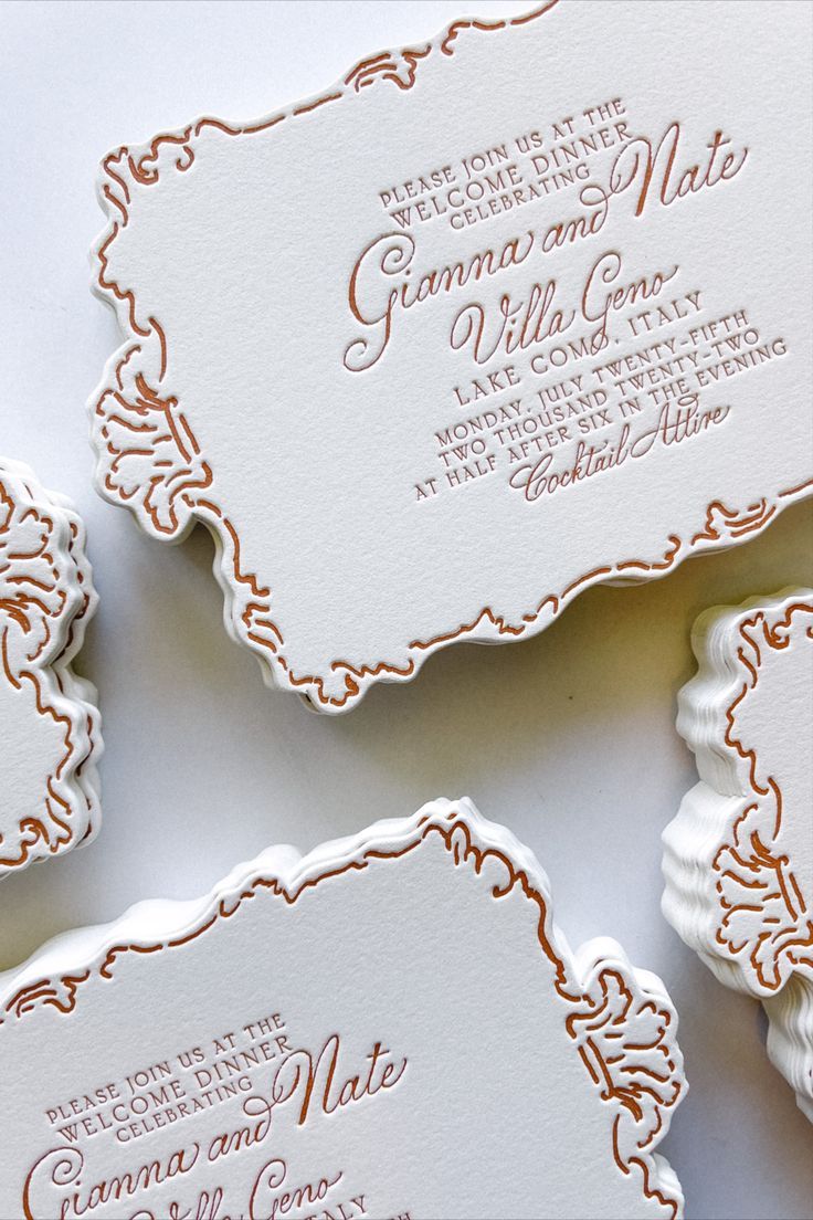 Lake Como Letterpress Wedding Invitations | Iris & Marie Letterpress