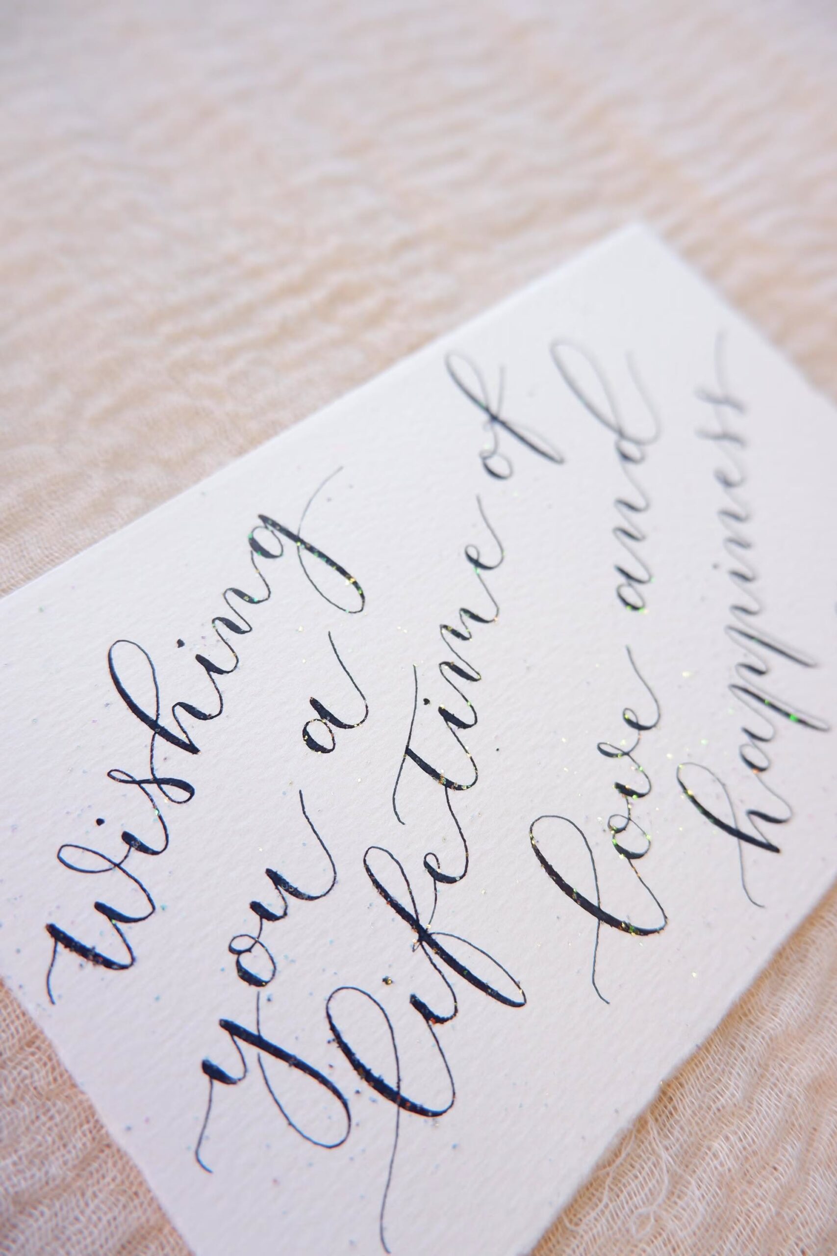 Handwritten Wedding Card | Handmade Wedding Guest Card | Calligraphy Wedding Card | Deckle Edge Card | Luxury Wedding Card — Etsy UK