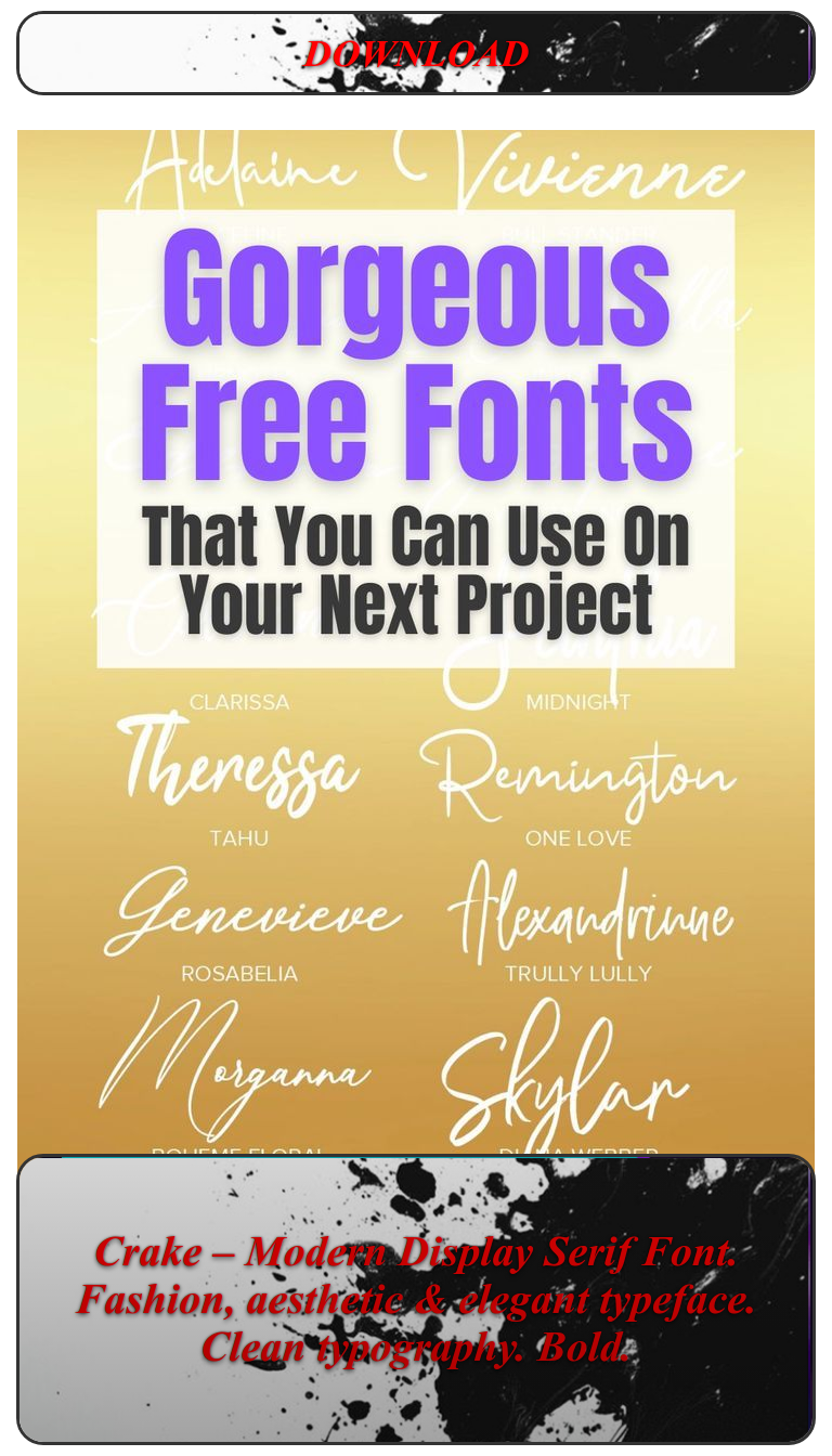 Crake – Modern Display Serif Font. Fashion, aesthetic & elegant typeface. Clean typography. Bold.