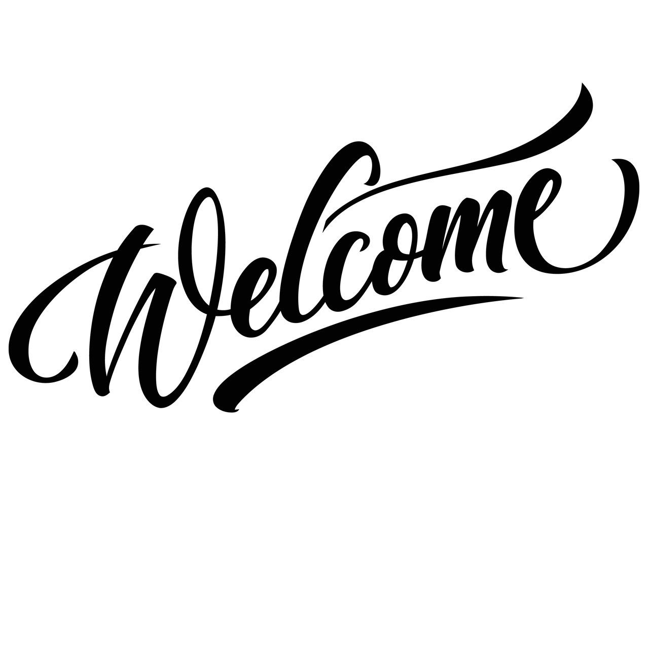 Welcome Willkommen Wandtattoo Sticker Aufkleber Wandaufkleber wiederablösbar (40 cm x 14 cm, Schwarz)