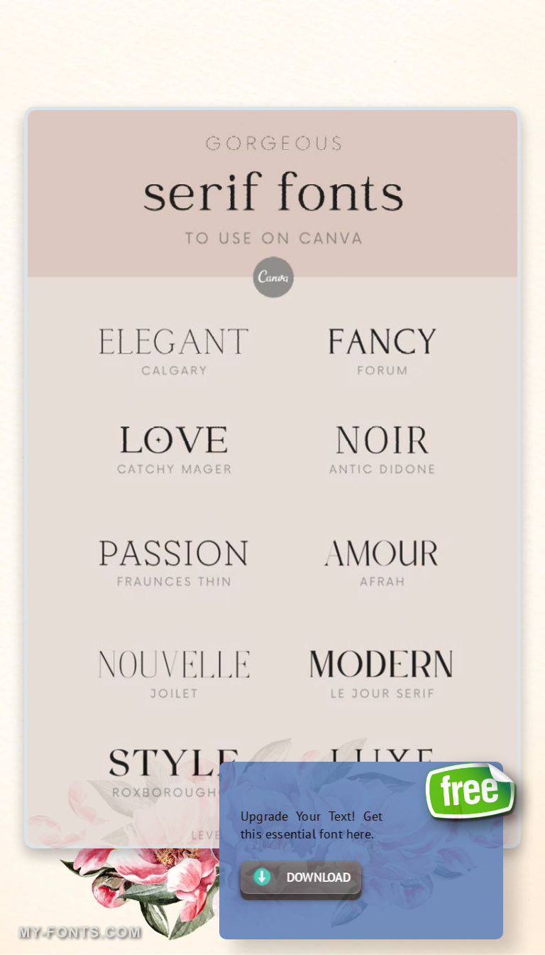 Stunning Serif Fonts for Canva: Wedding Invitations💛