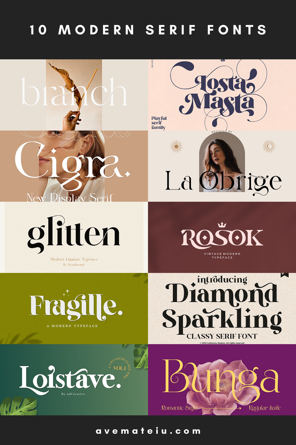 Stylish Modern Serif and Cursive Font Bundle for Branding
