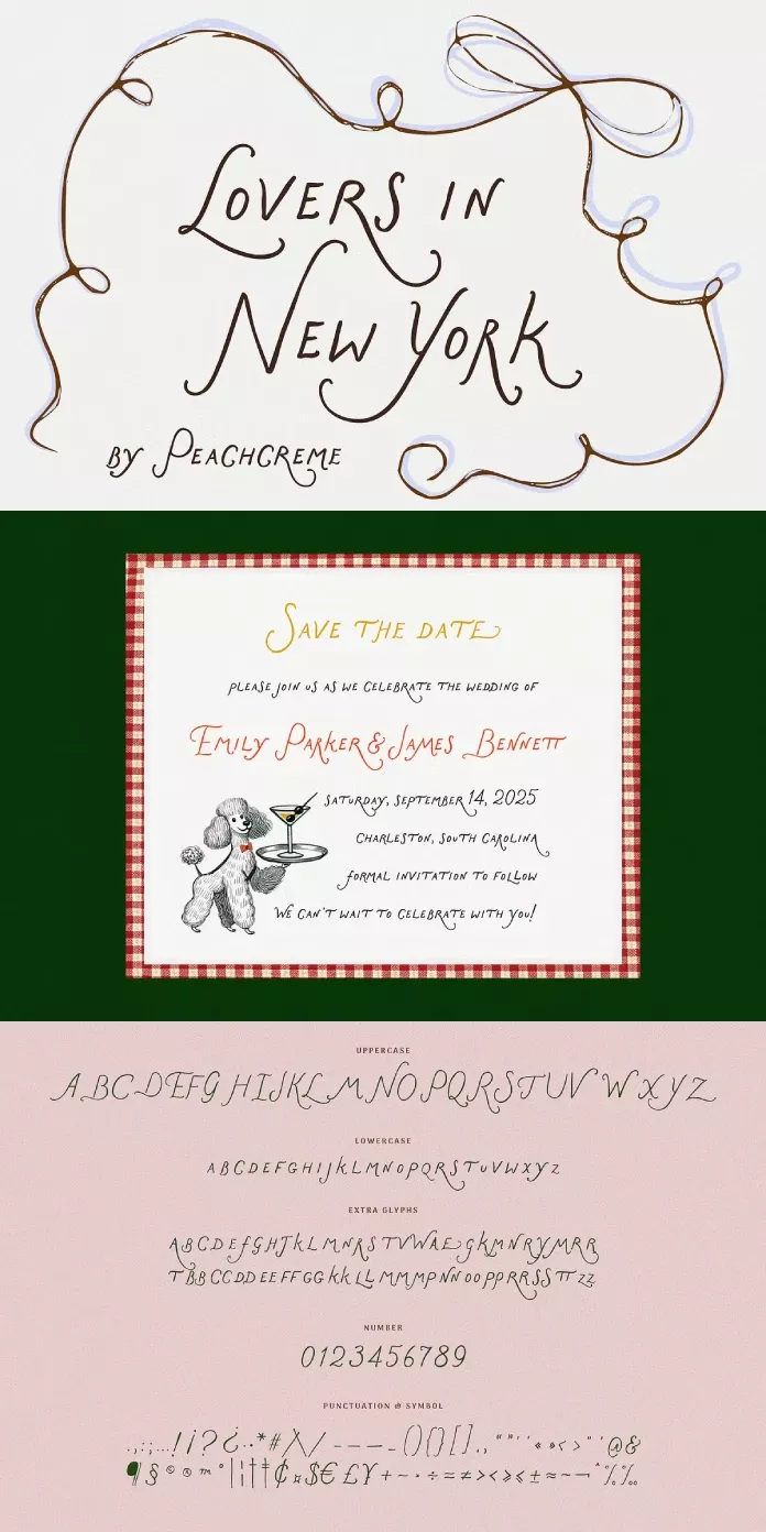 Lovers in New York Font by PeachCreme