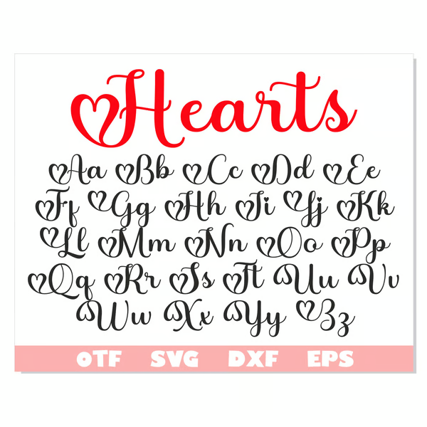 Heart-themed Valentine’s font in OTF format for love and inspiration.