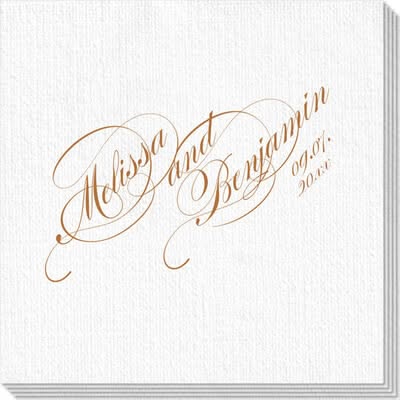Romantic Script Luxury Deville Napkins