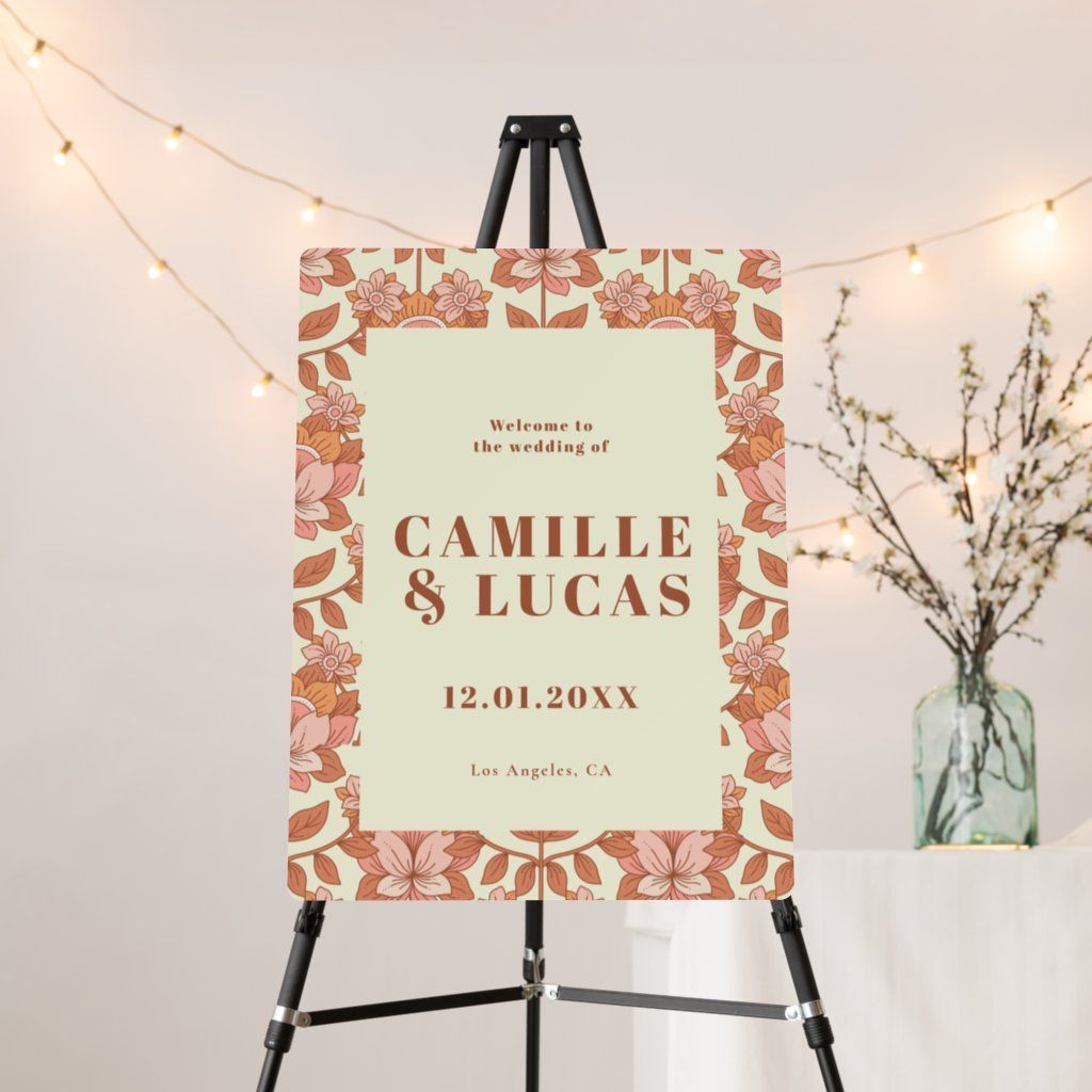 70s Retro Inspired Wedding Welcome Sign