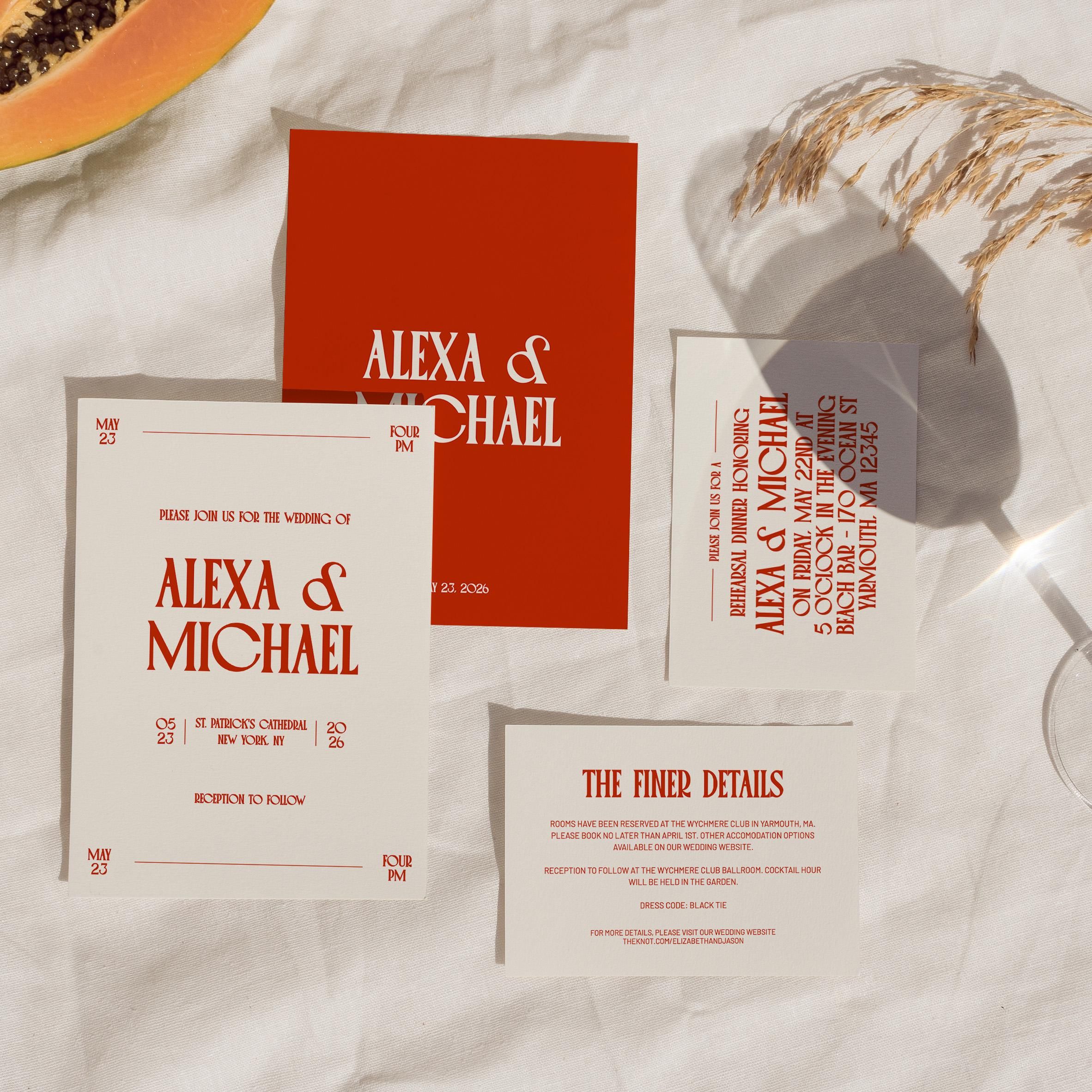 Lot de faire-part de mariage rétro moderne, ensemble de modèles d’invitations minimales, suite sur invitation moderne, mariage garden-party, carte de détails, modifiable