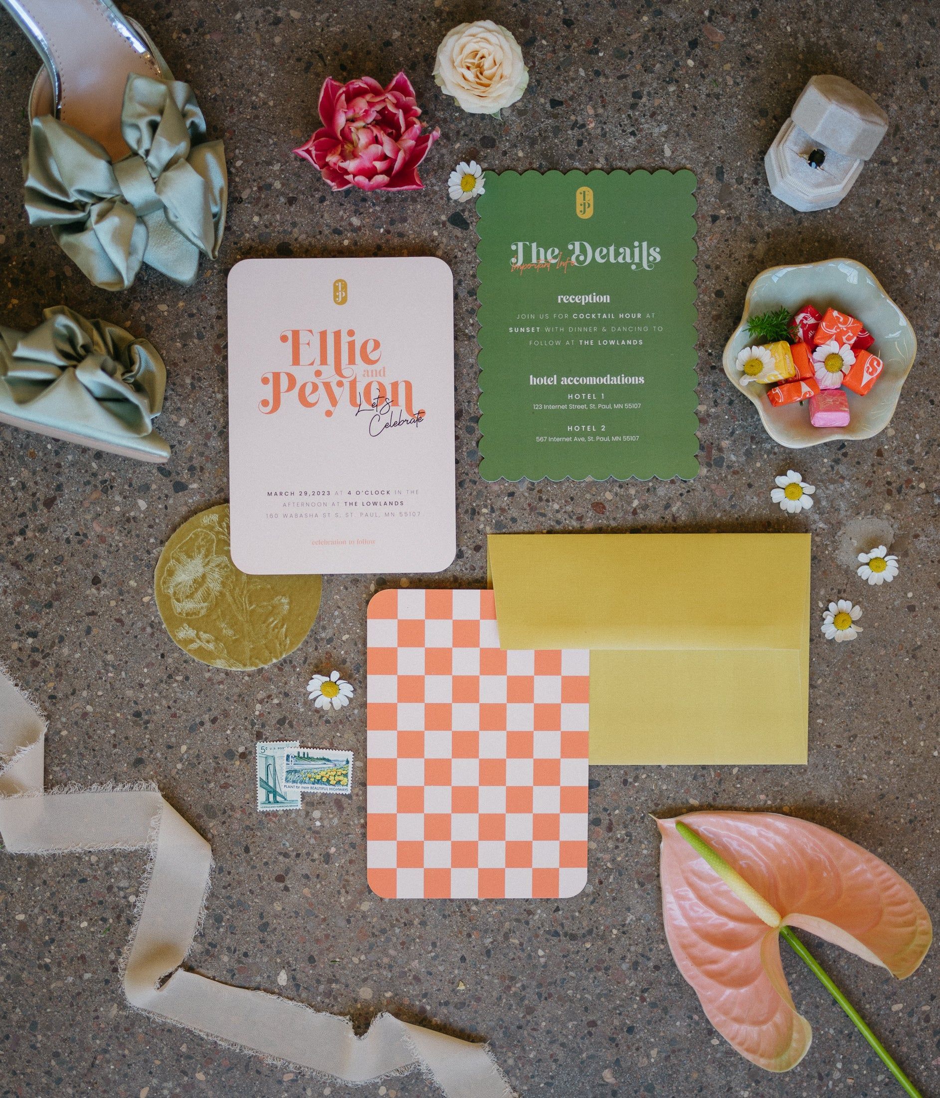 The Ellie Collection | Retro Wedding Invites | Fun Wedding Invitations