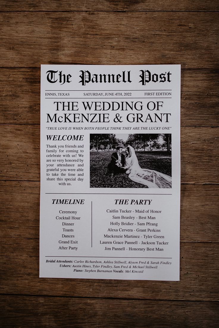 Newspaper Wedding Stationery | Kaitlin Rodgers Photo