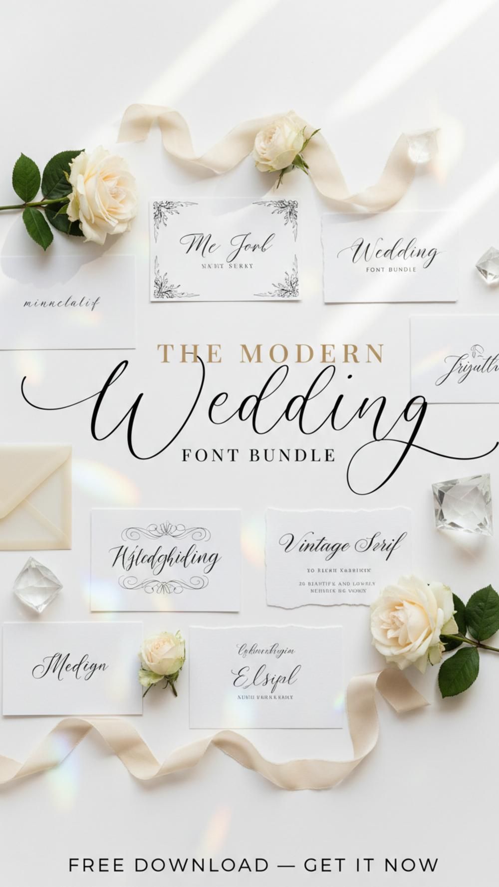Premium Wedding Fonts — Free Modern Script and Serif Bundle.