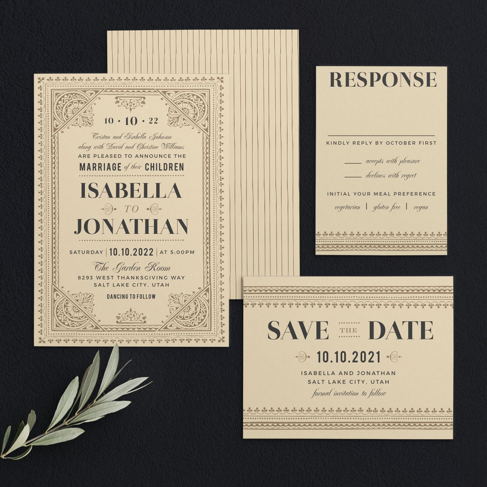 Vintage Admission Wedding Invitations