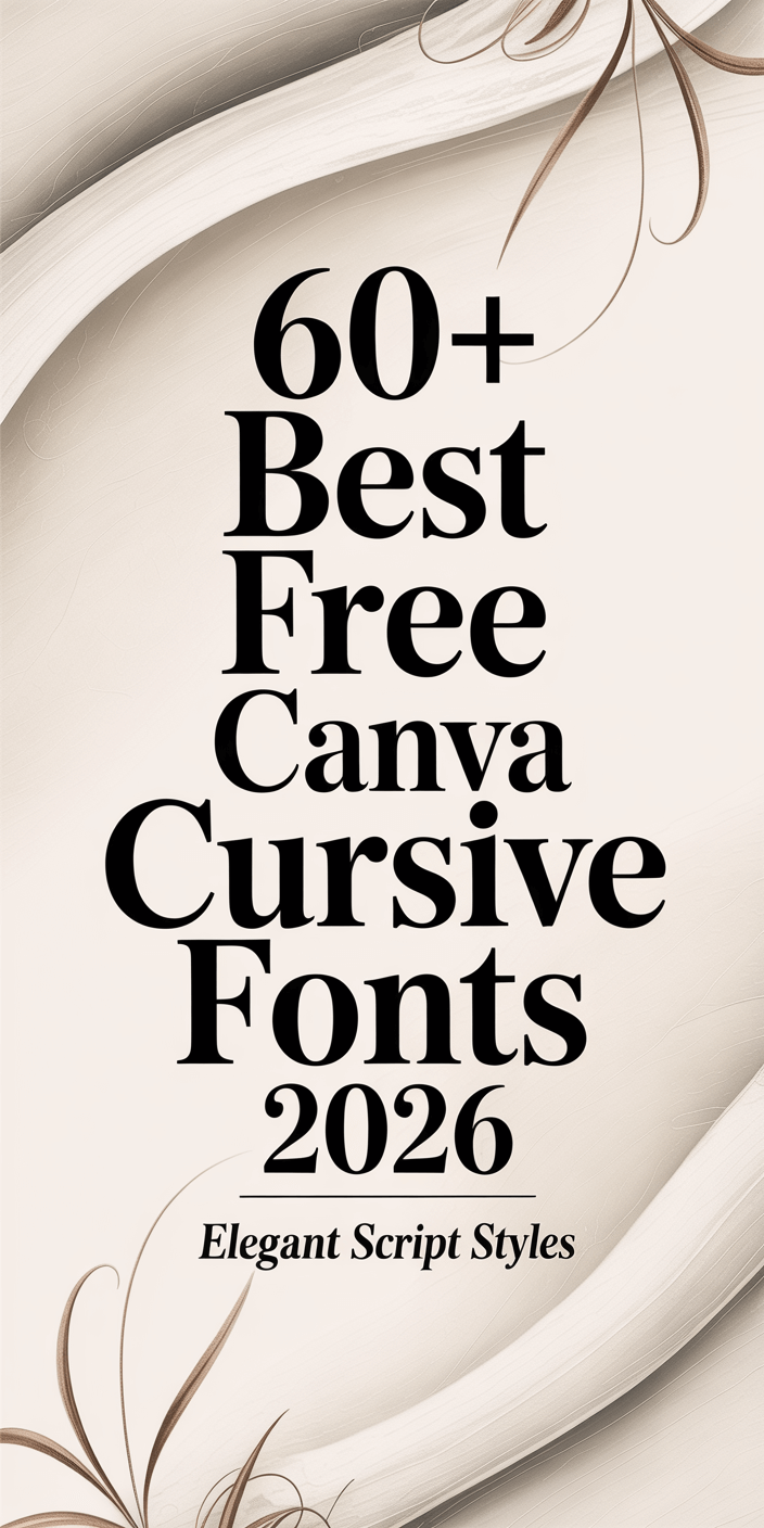 60+ Best Free Canva Cursive Fonts 2026 – Elegant Script Styles