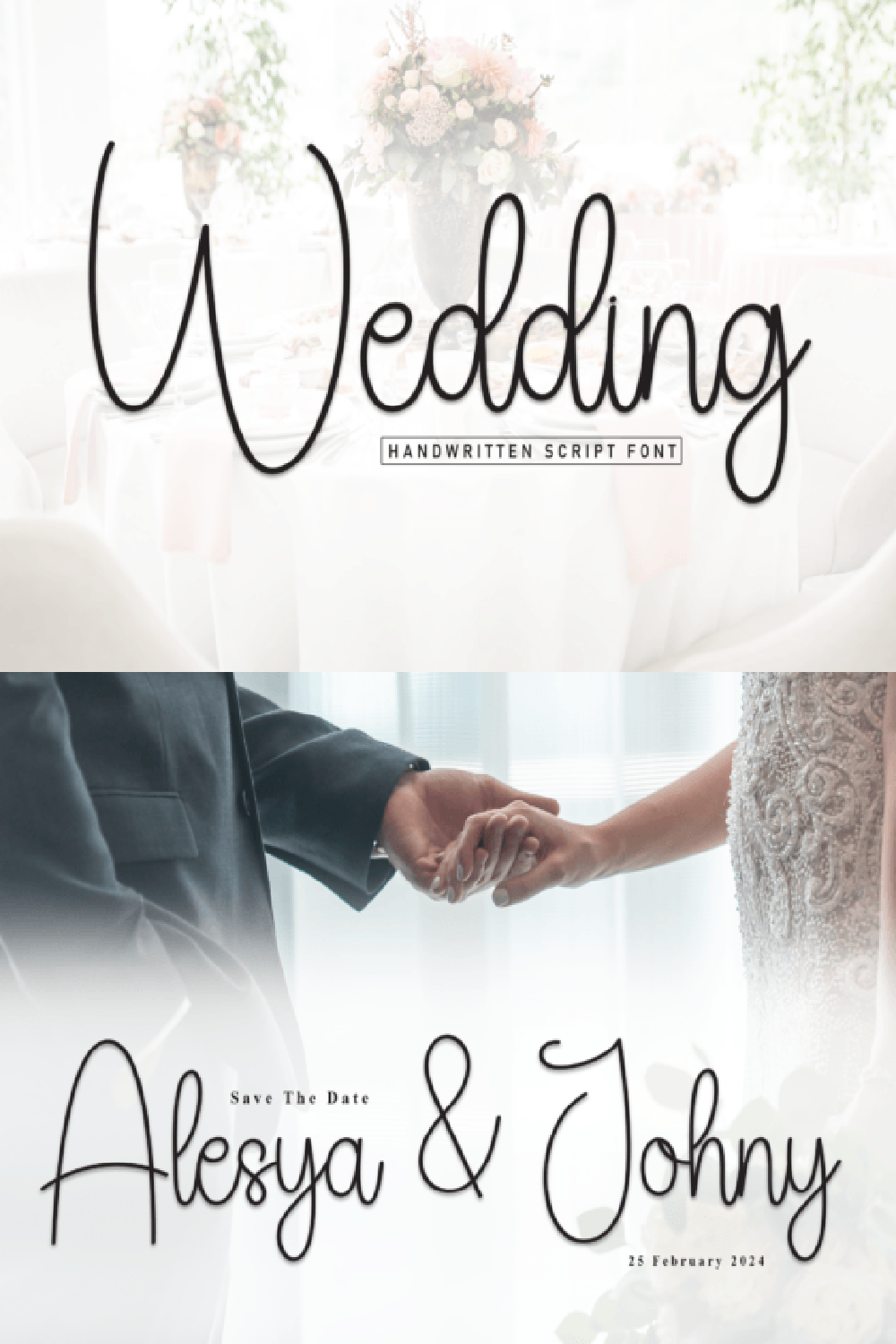 Wedding Font: Flowing Calligraphy Script for Elegant Wedding Invitations