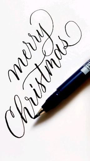 How to write Merry Christmas in Calligraphy. Calligraphy tutorial for beginners with free sheets.