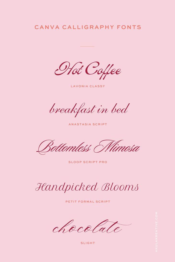 Canva Calligraphy Font Inspiration | AKULA KREATIVE