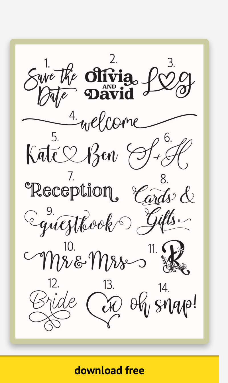 Top 24 Cricut Fonts for Stylish Wedding Invitations Signs and Beyond