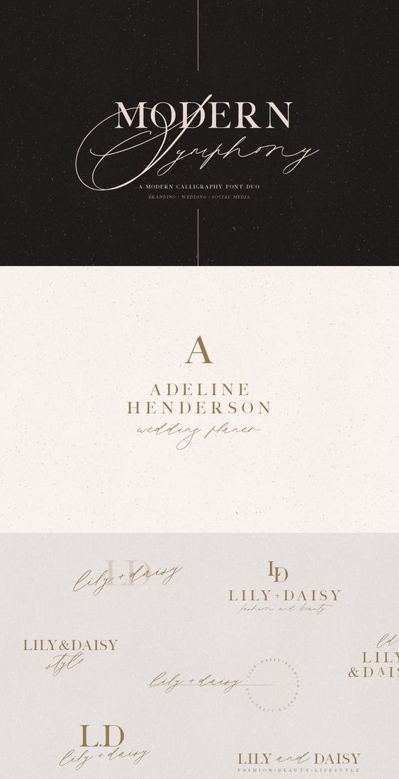 Modern Symphony Font Duo, a Serif Font by Calamar Studio | Signature fonts, Typography inspiration,