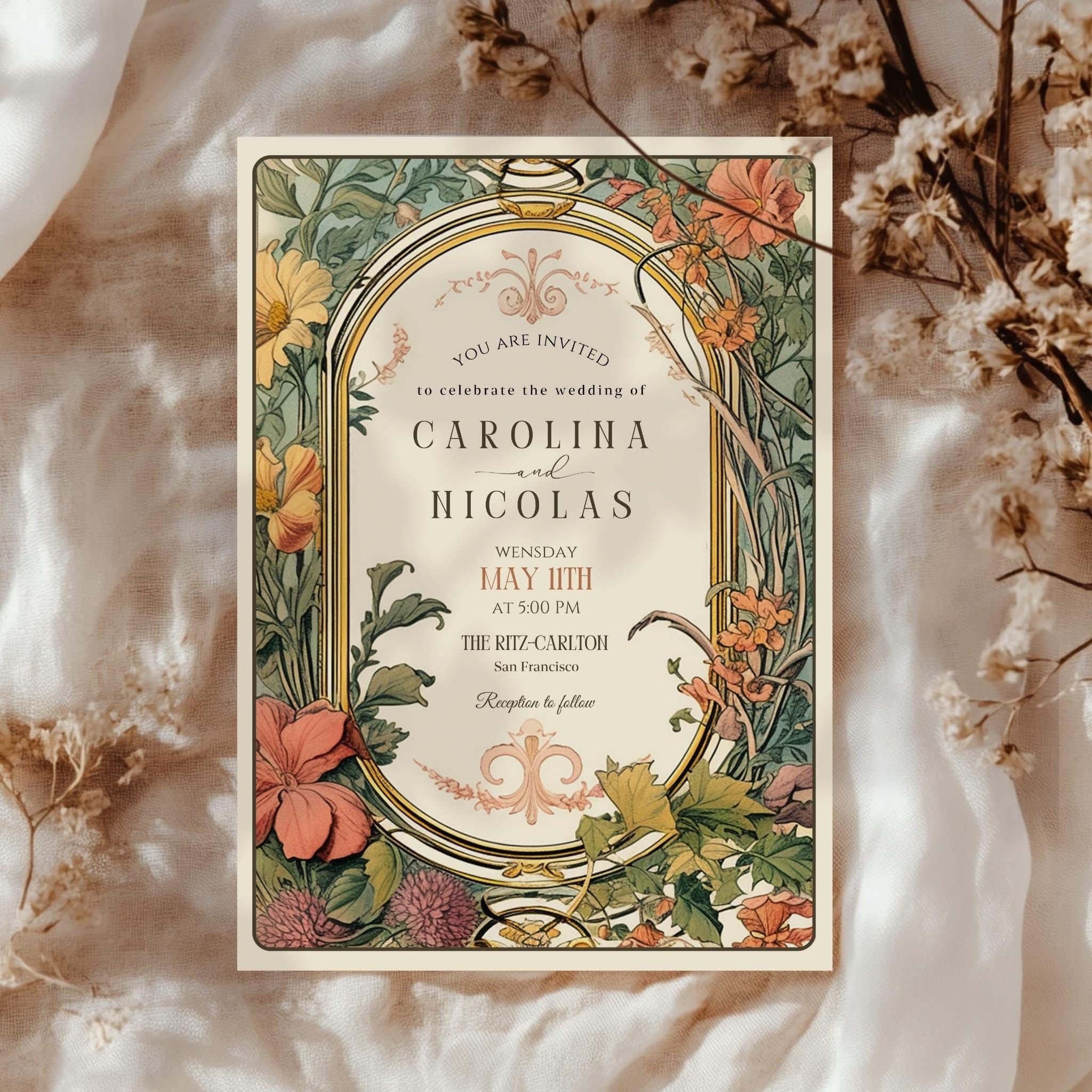 Faire-part de mariage vintage modifiable, Art classique personnalisable, faire-part de mariage rétro, invitation d’art, téléchargement immédiat, impression numérique, faire-part de mariage